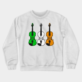 Violin Irish Flag Violinist St Patrick's Day Fiddle Crewneck Sweatshirt